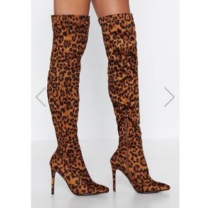 Nasty Gal leopard boots